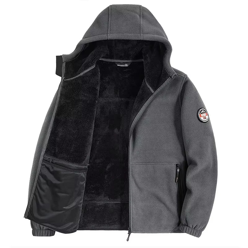 Autumn/Winter Men'S New Fleece-Lined Jacket Inner Lining Fleece-Lined Double Warm Loose Fit Men'S Jacket23