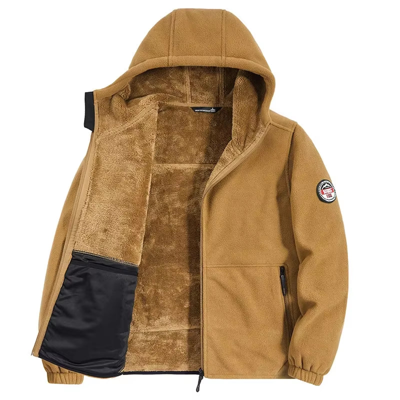 Autumn/Winter Men'S New Fleece-Lined Jacket Inner Lining Fleece-Lined Double Warm Loose Fit Men'S Jacket23