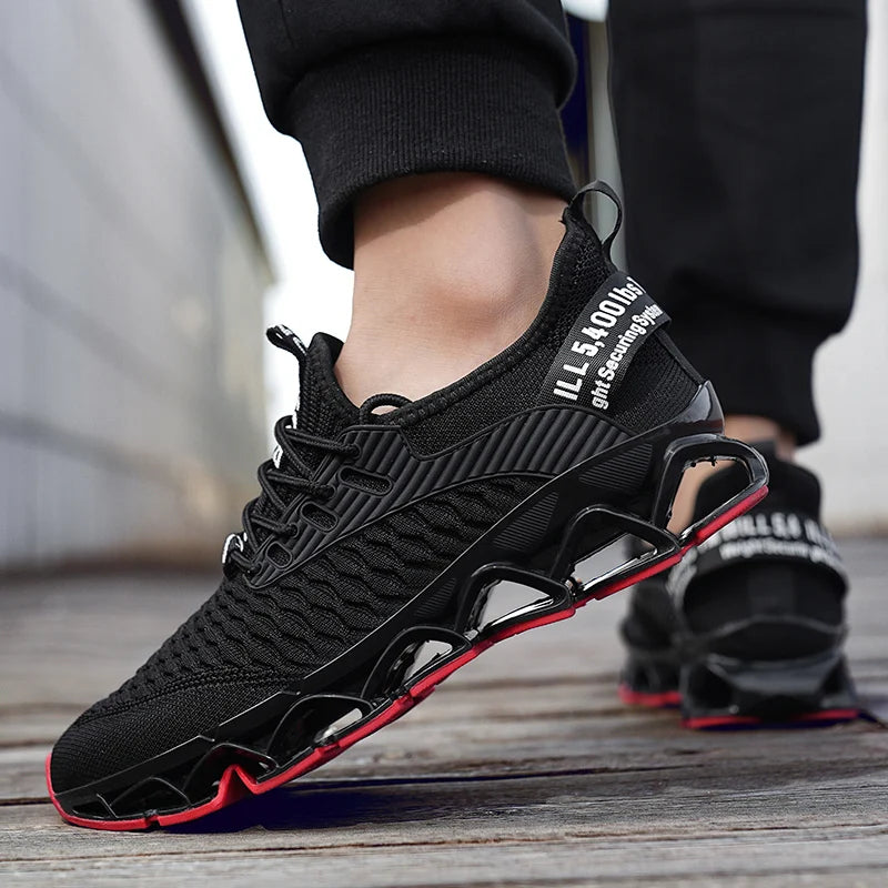 New Sports Casual Shoes Non-Slip Teenagers Ultra-Light Shock-Absorbing Blade Running Shoes Men High Rebound Fashionable Shoes