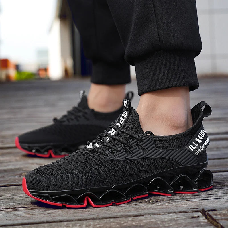 New Sports Casual Shoes Non-Slip Teenagers Ultra-Light Shock-Absorbing Blade Running Shoes Men High Rebound Fashionable Shoes