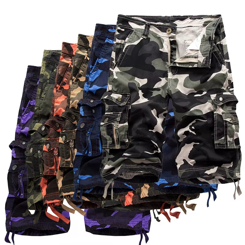 2024 Summer Military Camo Cargo Shorts Fashion Camouflage Multi-Pocket Homme Army Casual Shorts Bermudas Masculina plus Size 40