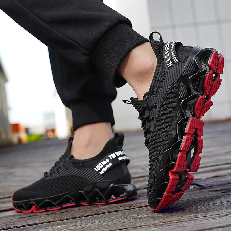 New Sports Casual Shoes Non-Slip Teenagers Ultra-Light Shock-Absorbing Blade Running Shoes Men High Rebound Fashionable Shoes